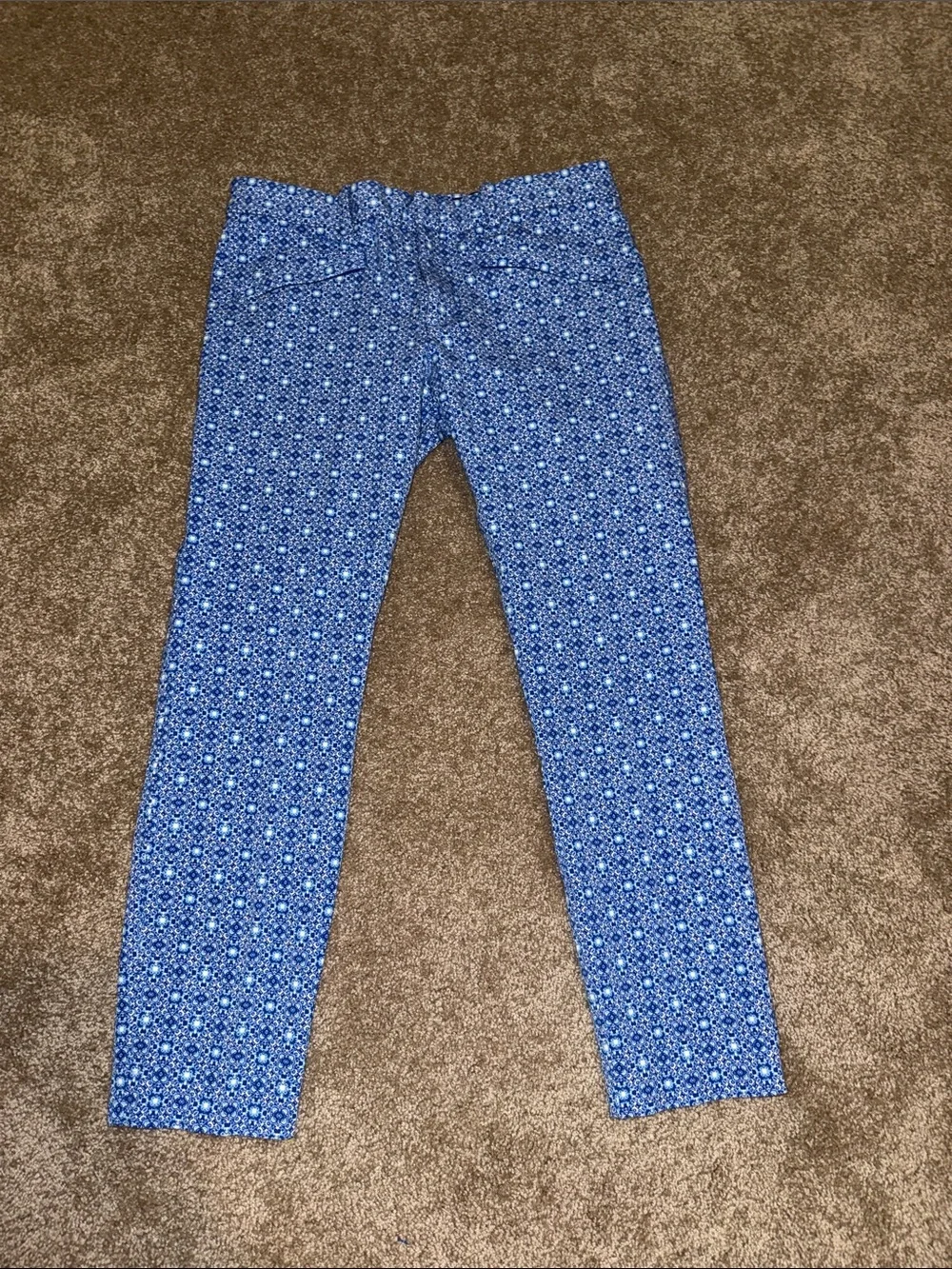 GAP Blue Geometric Skinny Ankle Pants - size 10R